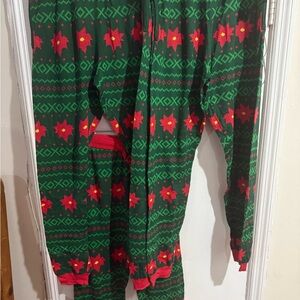 Festive Green and Red Adult unisex Pajamas
